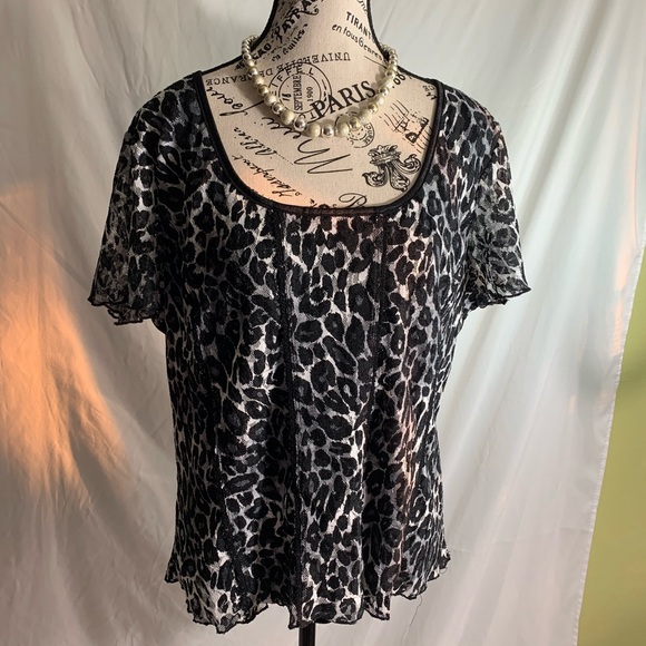 Serenade Chic Sheer Leopard Print Blouse - Picture 1 of 7
